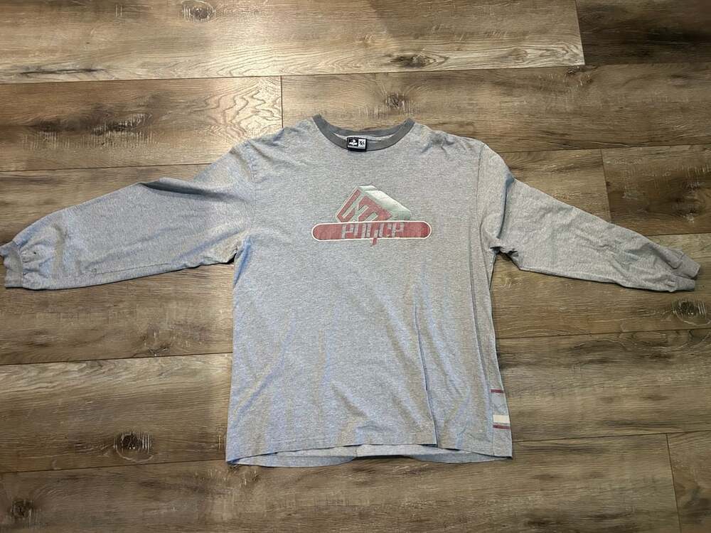 Vintage ENYCE Long Sleeve Graphic T-Shirt Size XL Gray